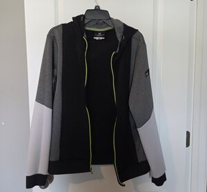 Xersion Men’s Black, Gray & Lime Lightweight Hooded Jacket